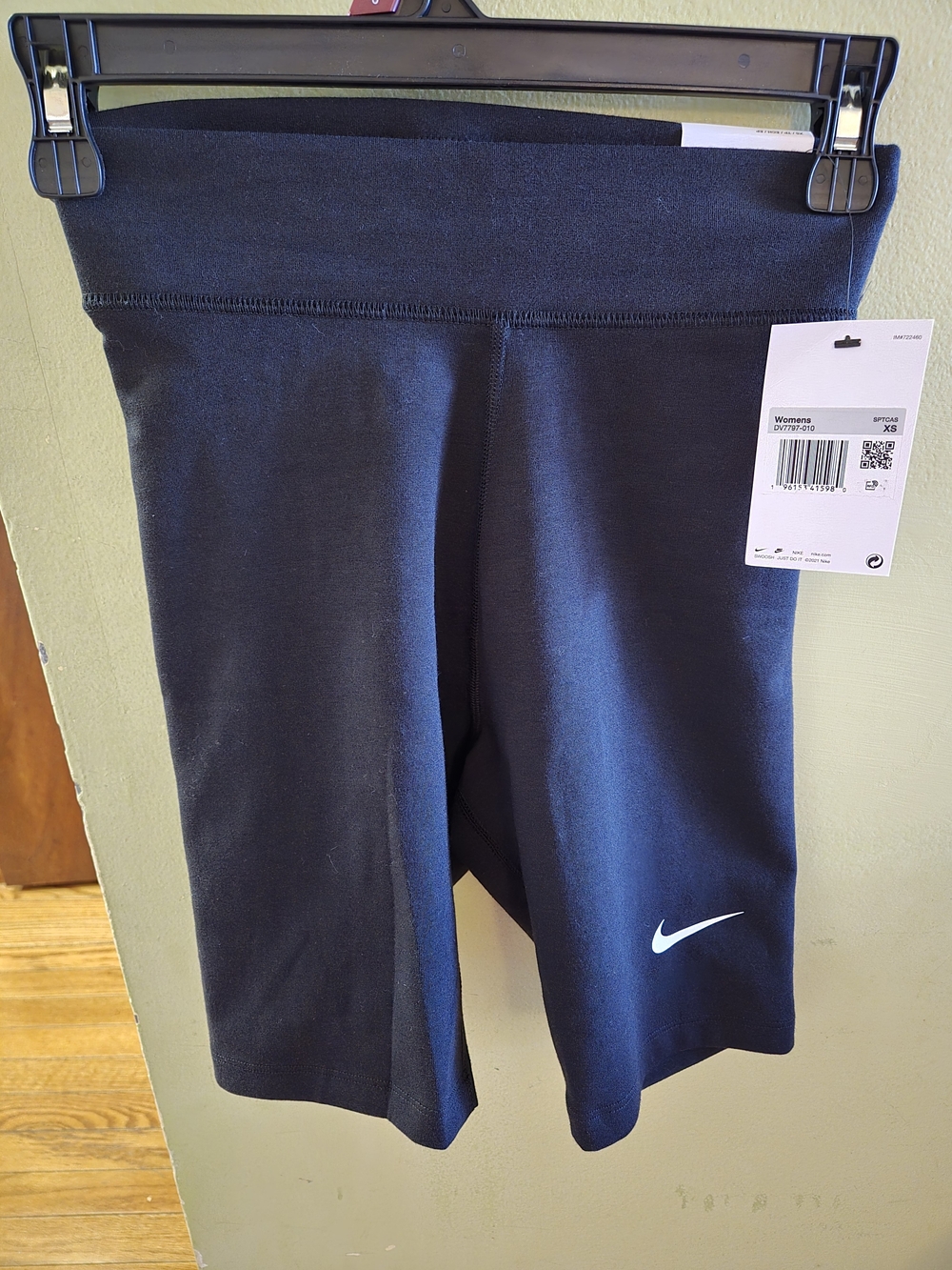 Nike Black Women's Bike Shorts with White Swoosh